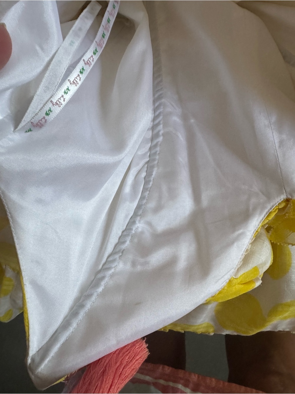 Lilly Pulitzer Yellow & White Silk Blend Halter Ruffle Dress Size 0 - Picture 9 of 10